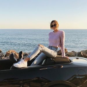 MAJORELLE Pink Fuzzy Sweater